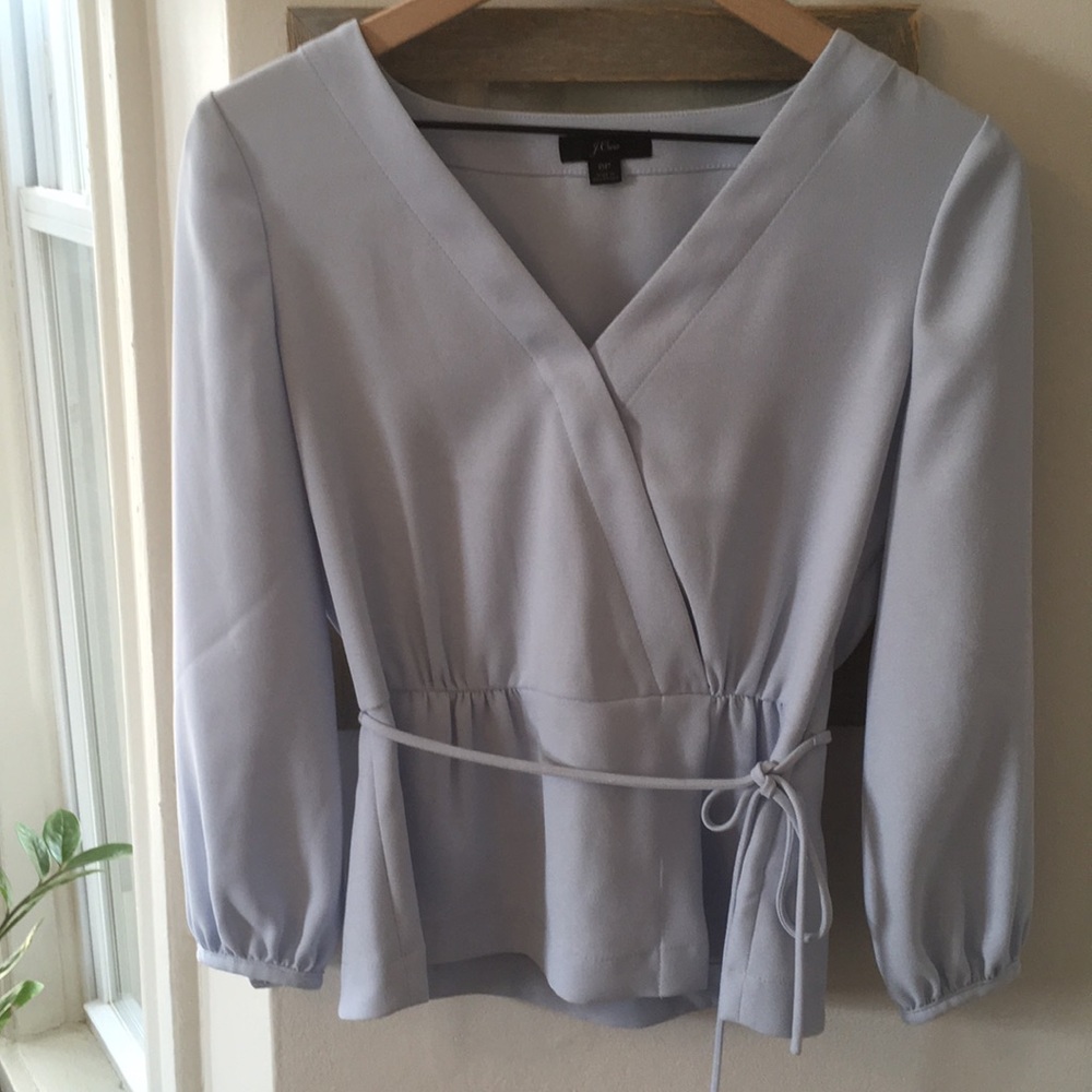 NWOT J.Crew Crepe Faux-Wrap Blouse